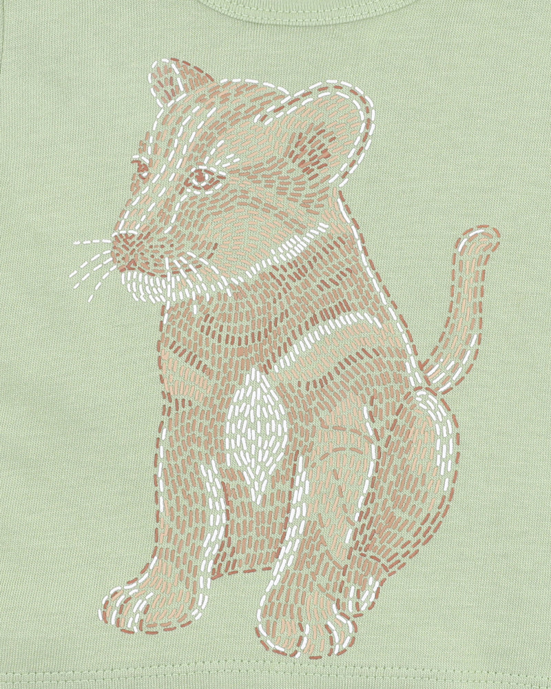 Fox & Finch Lion Cub Tee - Basil Green