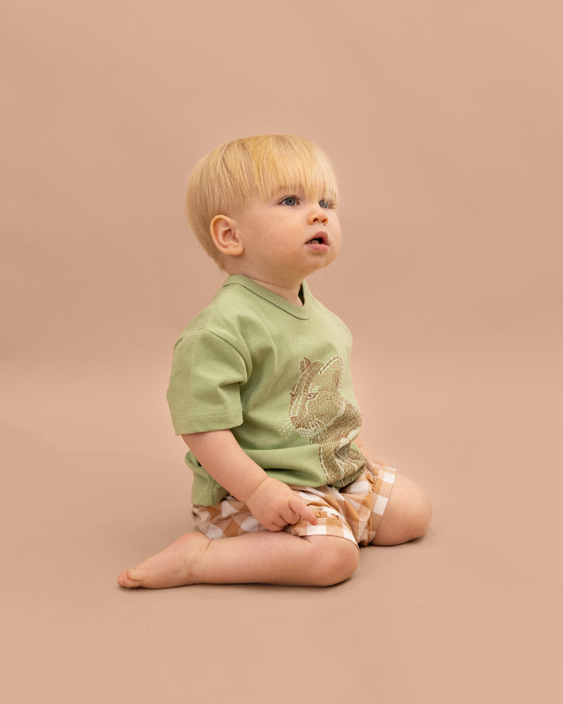 Fox & Finch Lion Cub Tee - Basil Green