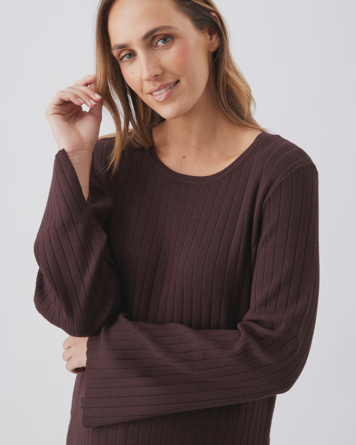 Ripe Dallas Rib Knit Nursing Top - Cocoa