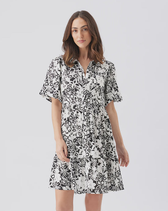 Ripe Nahla Linen Dress - Black/White