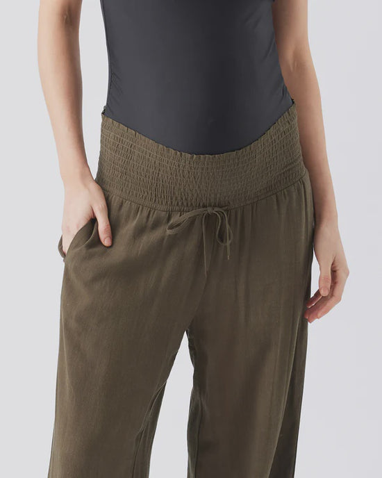 Ripe Marlow Shirred Pant - Khaki