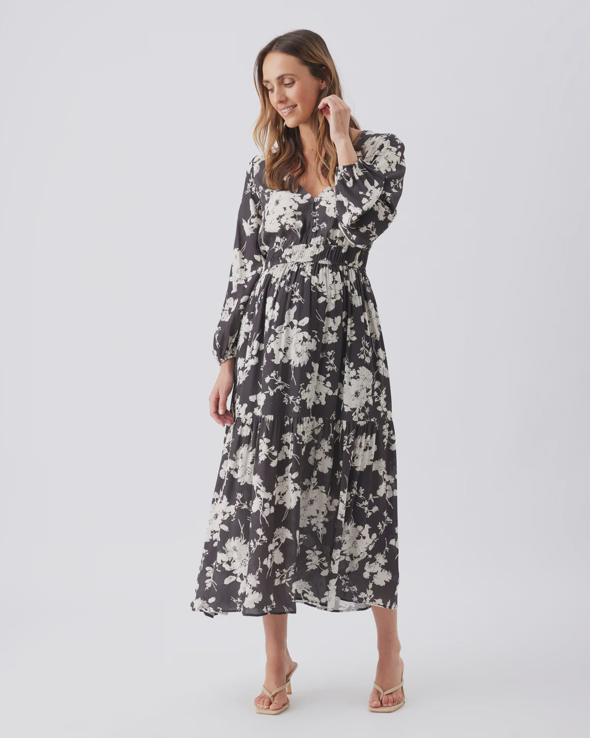 Ripe Drew Maxi Dress - Black / White