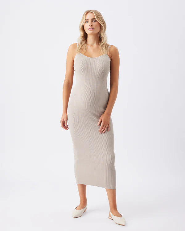 Ripe Celine Rib Knit Dress-Stone