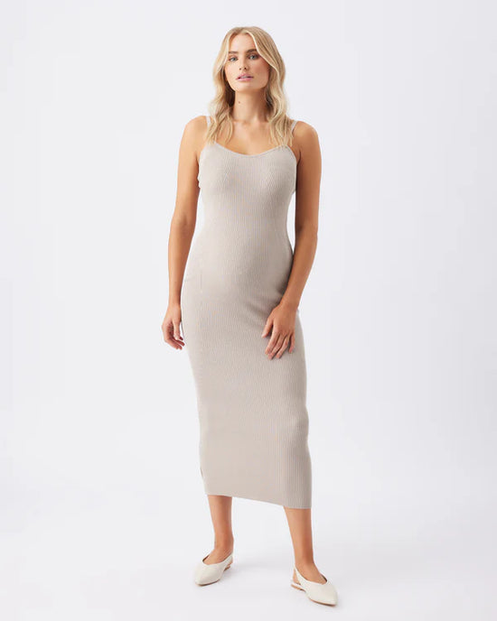 Ripe Celine Rib Knit Dress-Stone