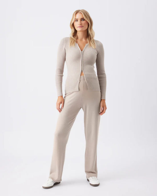 Ripe Romee Zip Through Knit - Stone