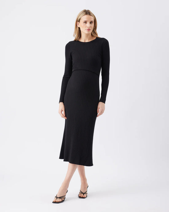 Ripe Eden Knit Nursing Dress Black