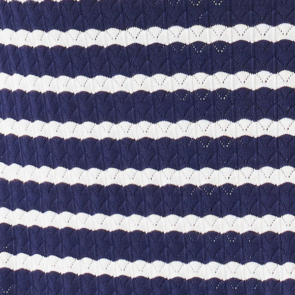 Ripe Pointelle Knit Nursing Dress - Navy/White