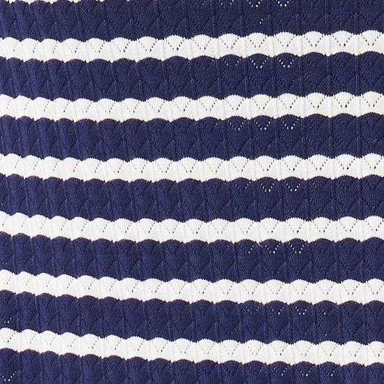 Ripe Pointelle Knit Nursing Dress - Navy/White