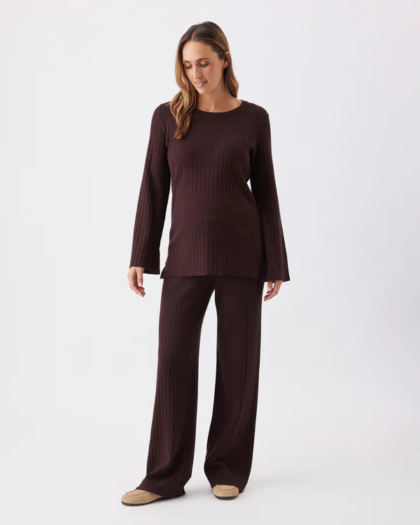 Ripe Dallas Rib Knit Pant - Cocoa