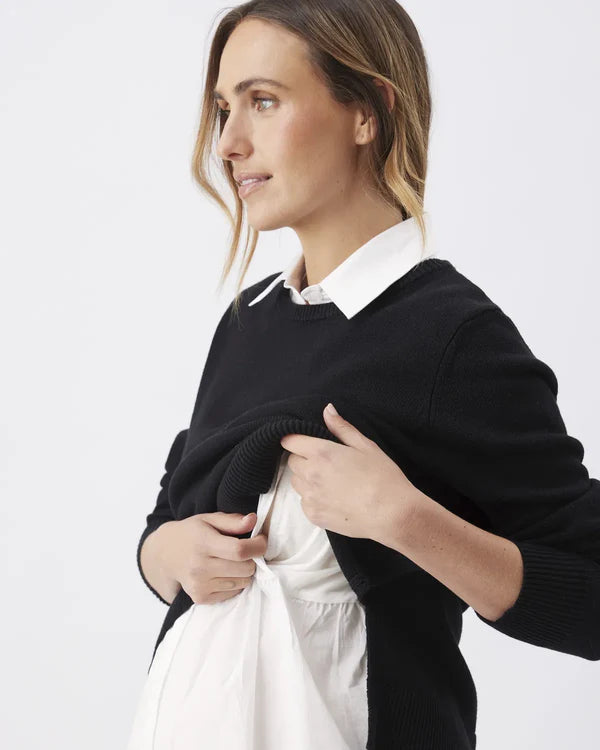 Ripe Tori Detachable Nursing Knit - Black/White