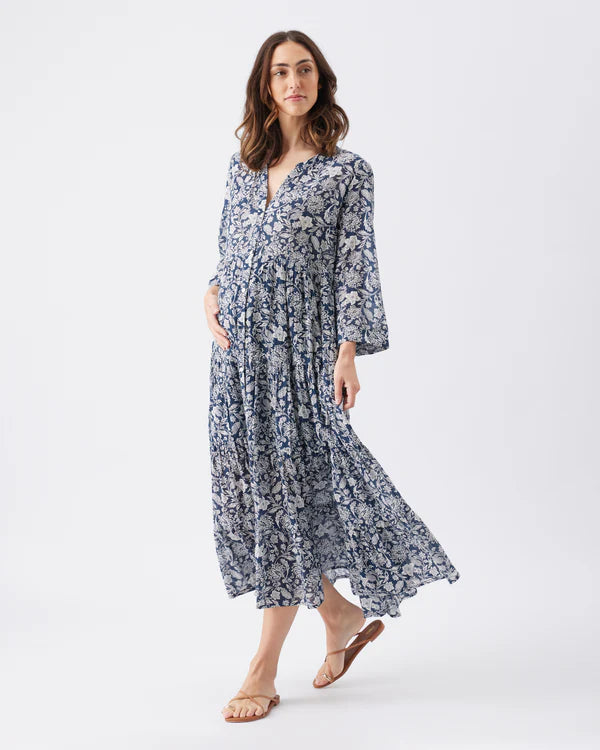 Ripe Ezra Tiered Dress - Ink/White