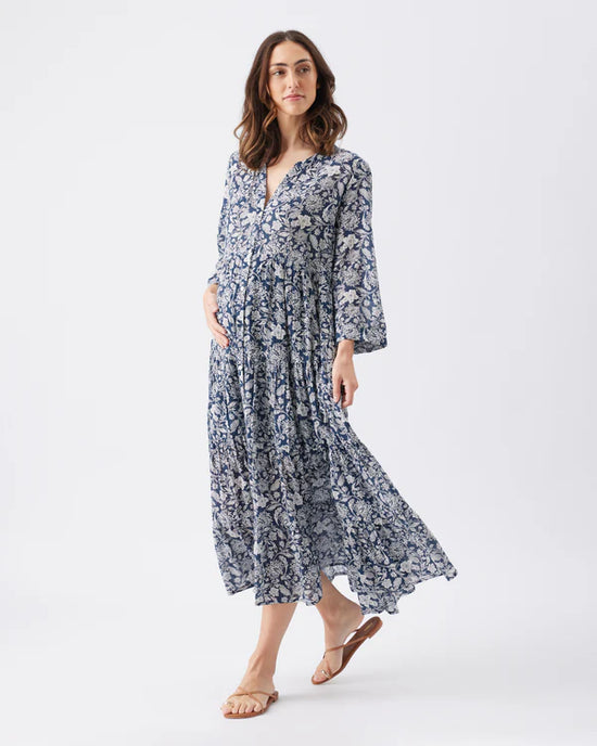 Ripe Ezra Tiered Dress - Ink/White
