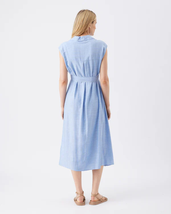 Ripe Abby Stripe Shirt Dress - Blue/White