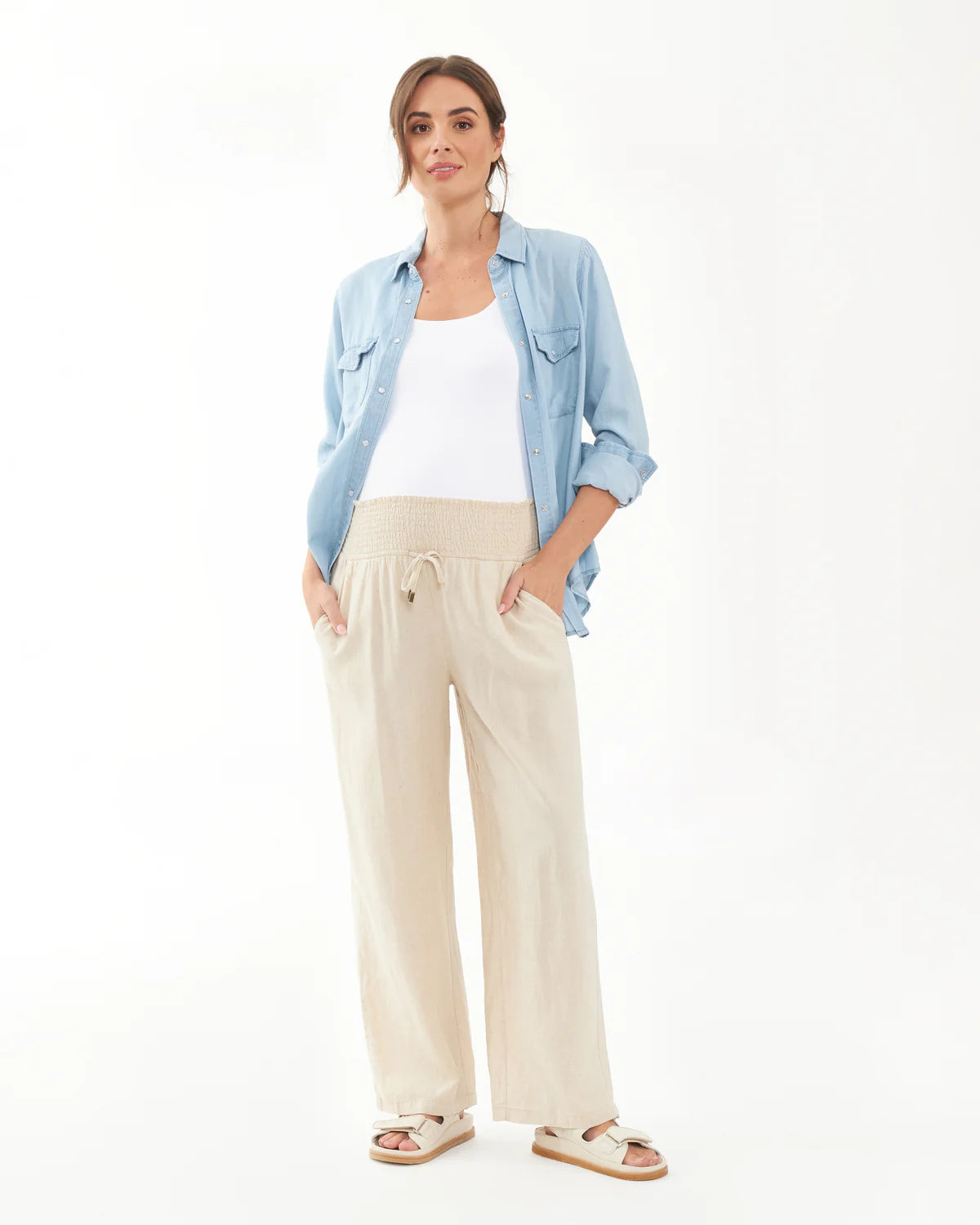 Ripe Indi Wide Leg Pant - Natural