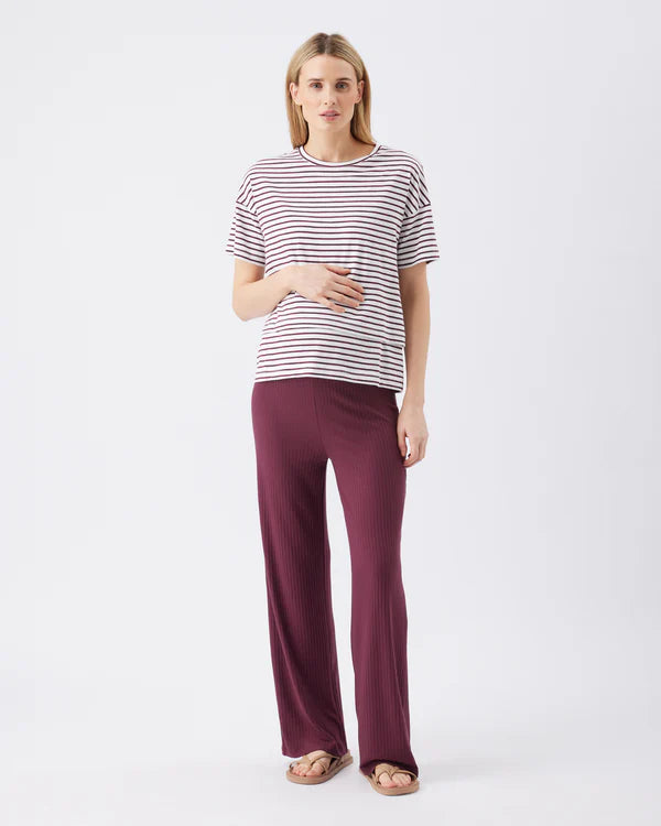 Ripe Cindy Rib Pant - Maroon