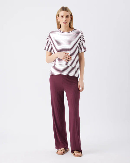 Ripe Cindy Rib Pant - Maroon
