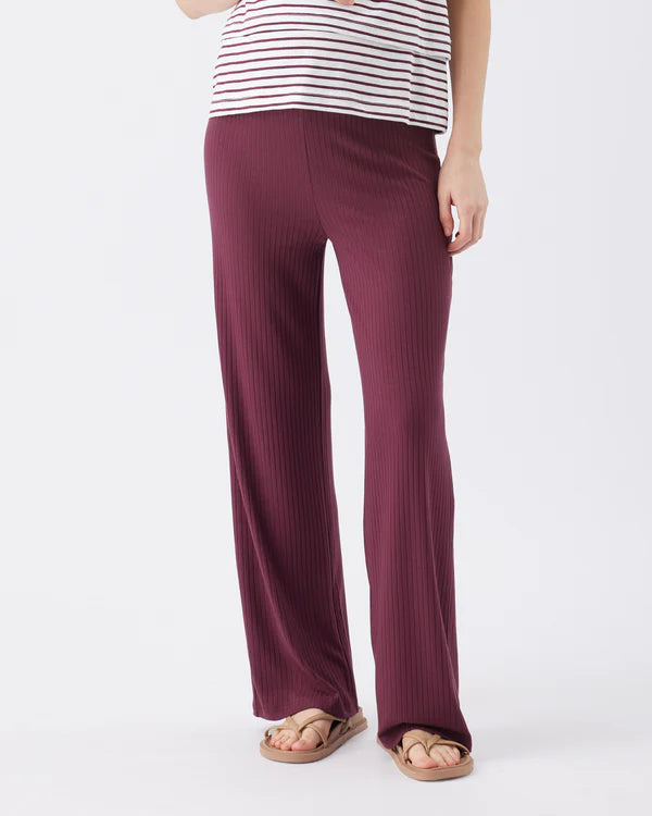 Ripe Cindy Rib Pant - Maroon