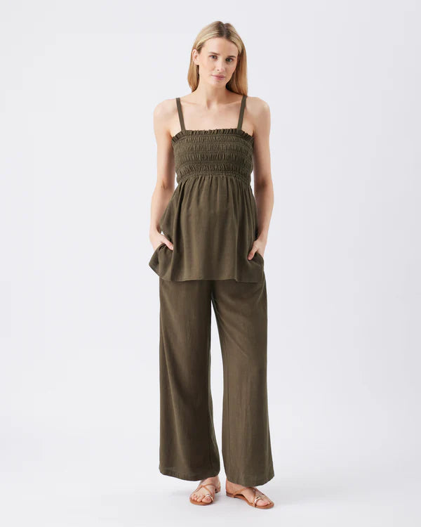 Ripe Ella Shirred Tunic - Khaki