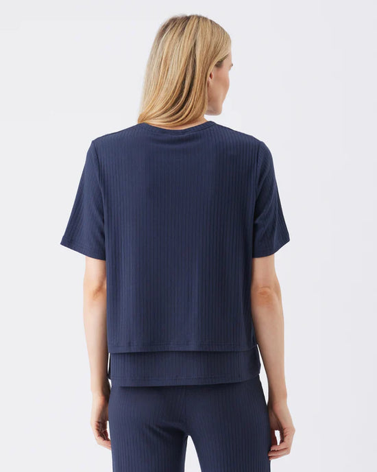 Ripe Mike Rib Nursing Top - Navy