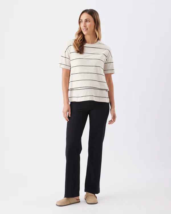 Ripe Claudette Nursing Tee - Ecru / Black