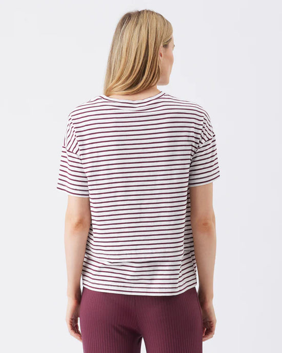 Ripe Claudette Nursing Tee - White/Maroon
