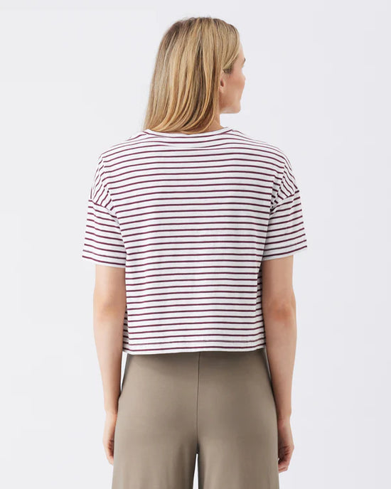 Ripe Claudette Nursing Tee - White/Maroon