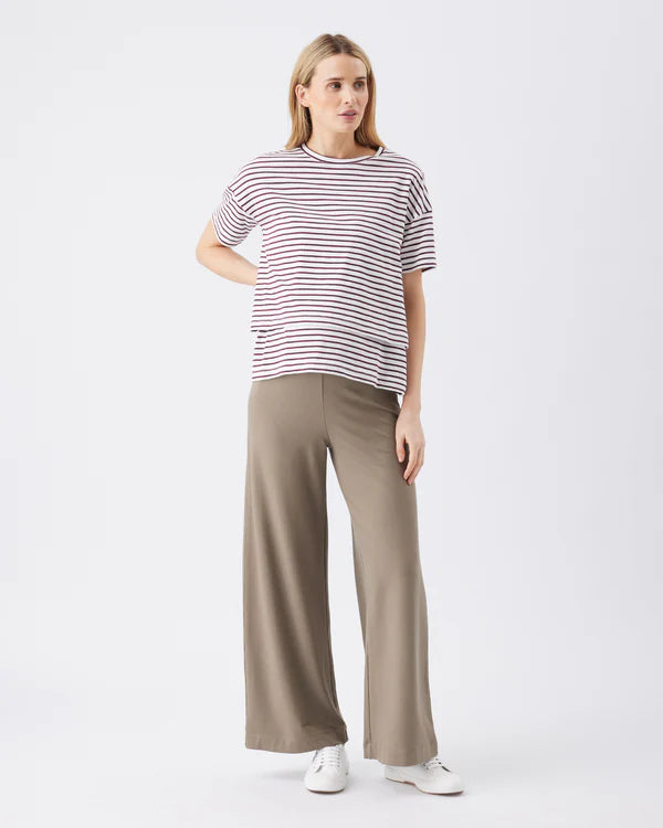 Ripe Claudette Nursing Tee - White/Maroon