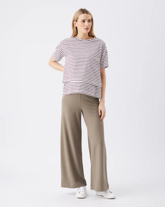 Ripe Claudette Nursing Tee - White/Maroon
