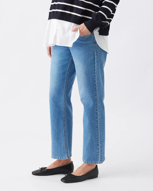 Ripe Teddy Straight Jean - Classic Blue