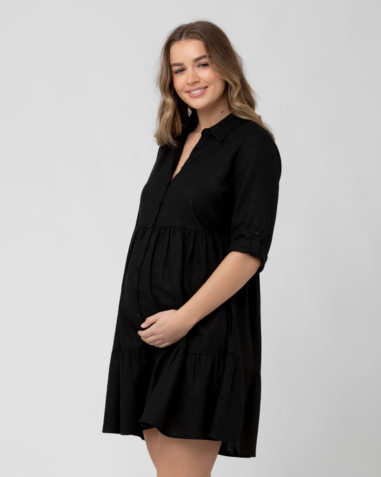 Ripe Adel Button Through Dress - Black