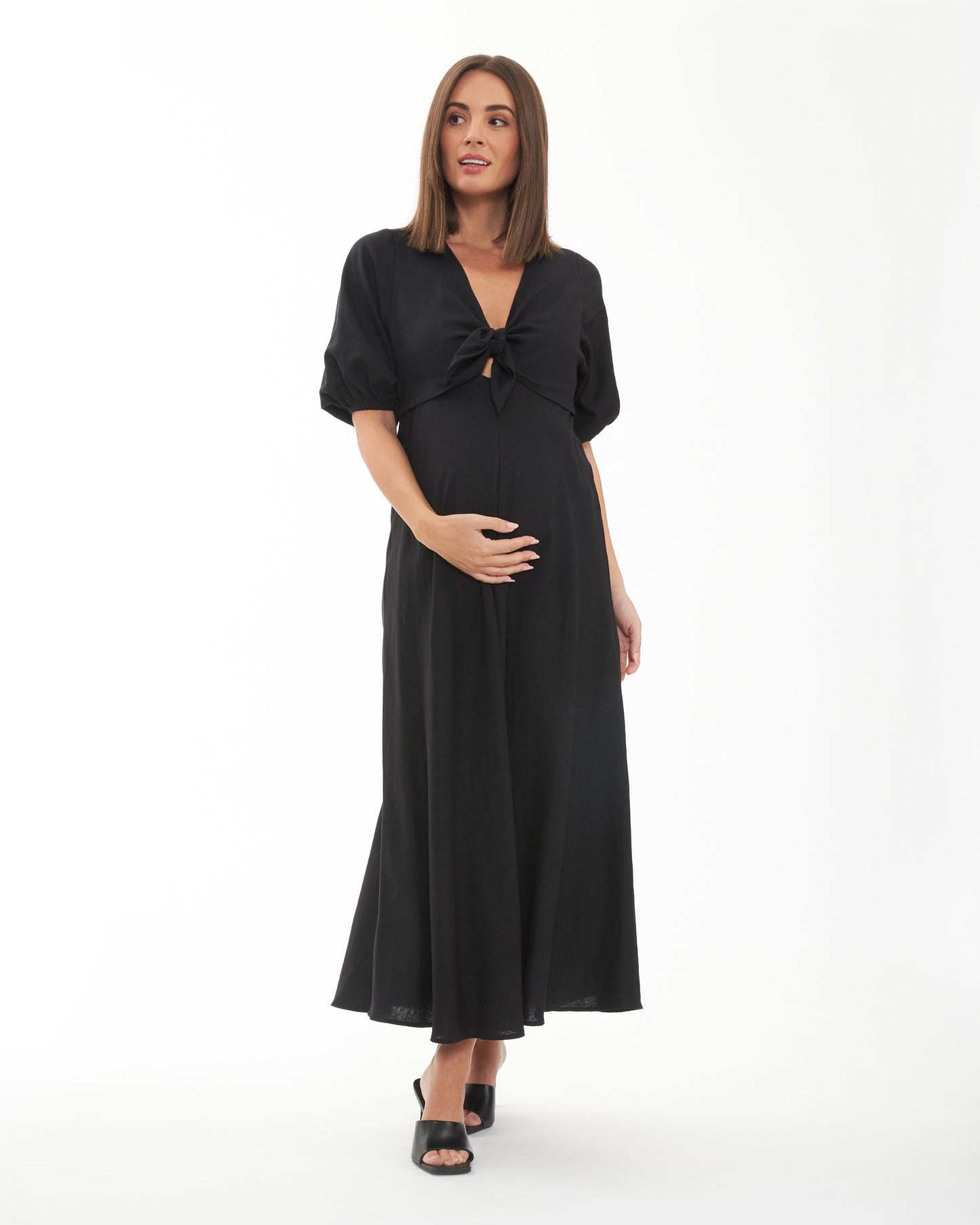 Ripe Camille Tie Front Dress - Black