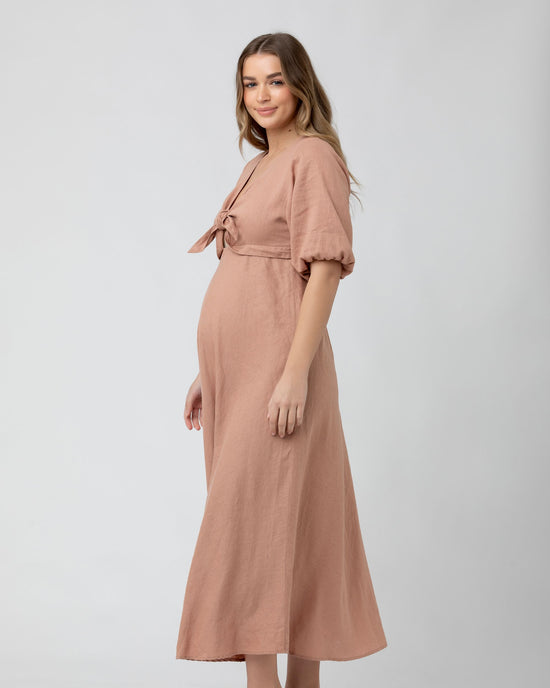 Ripe Camille Tie Front Dress - Clay