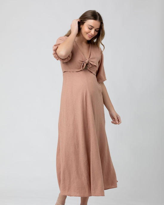 Ripe Camille Tie Front Dress - Clay