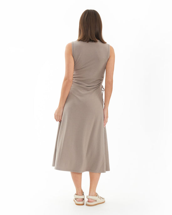 Ripe Carol Rib A-Line Dress - Taupe