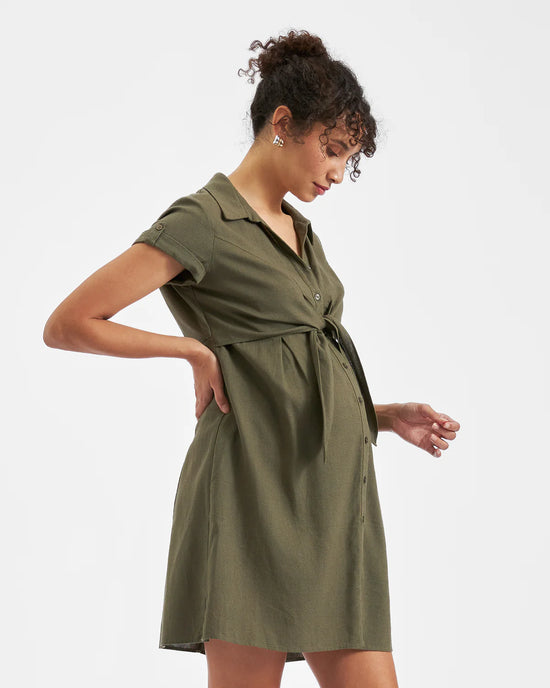 Ripe Colette Tie Up Dress - Olive