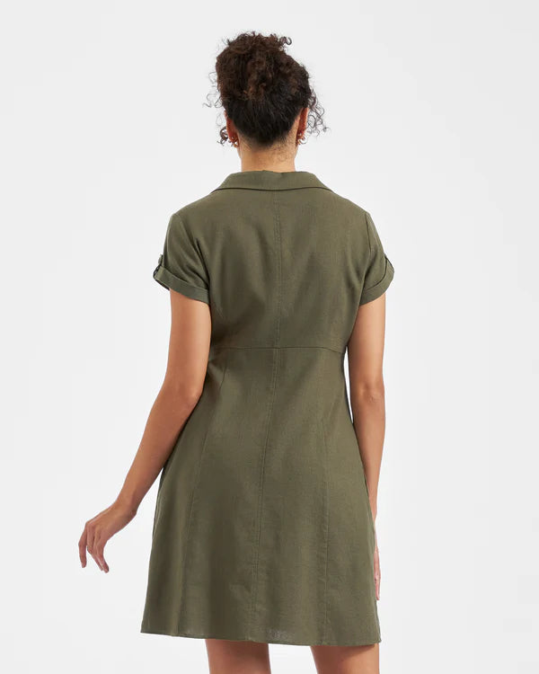 Ripe Colette Tie Up Dress - Olive