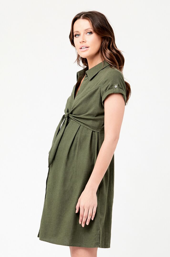 Ripe Colette Tie Up Dress - Olive