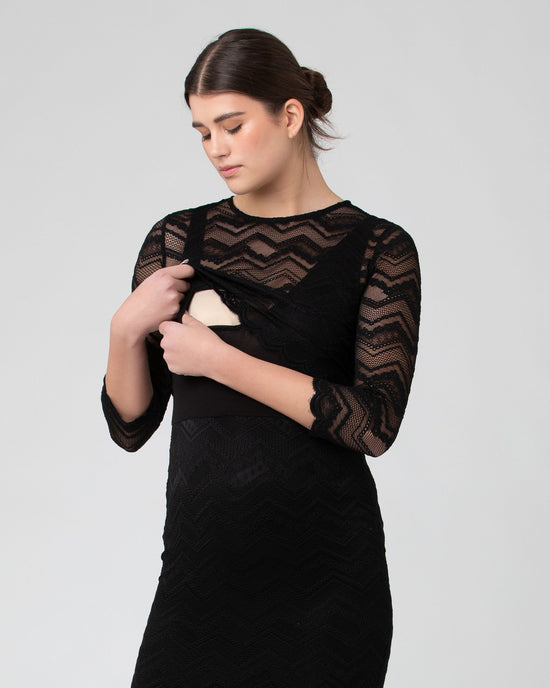 Ripe Eve Lace Nursing Dress - Black