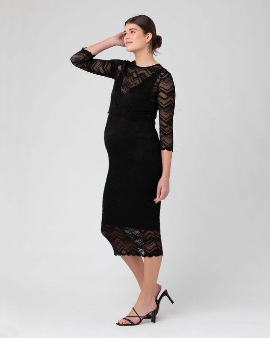 Ripe Eve Lace Nursing Dress - Black