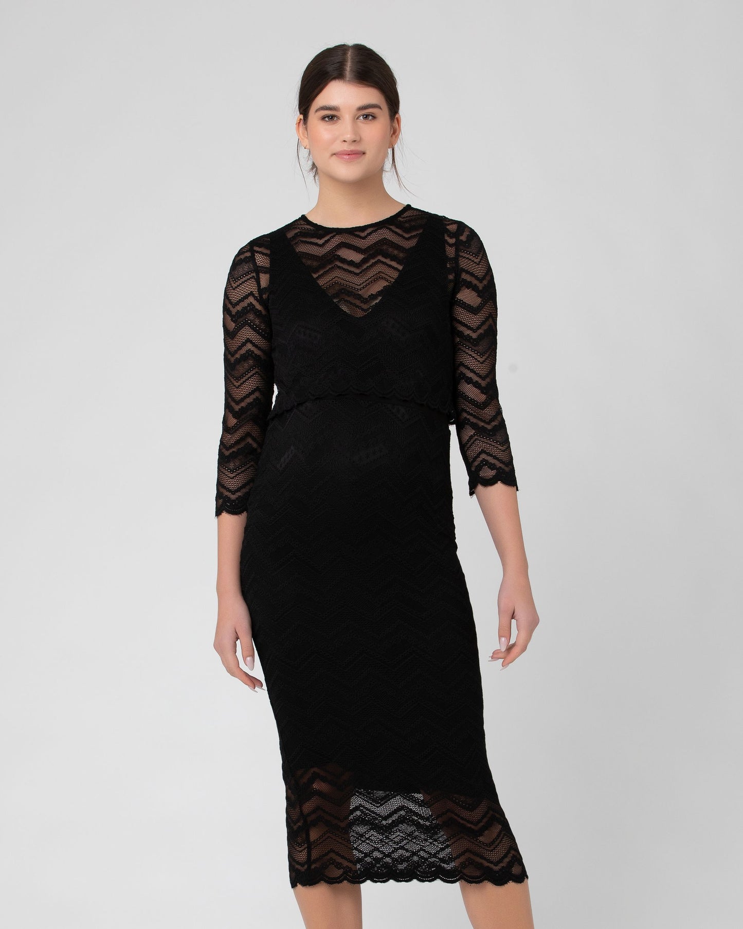 Ripe Eve Lace Nursing Dress - Black