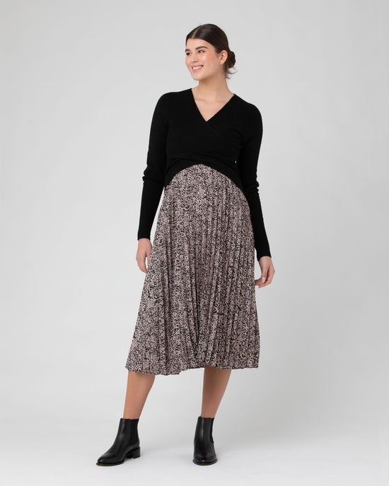 Ripe Florence Pleat Skirt Black/Dusty Pink