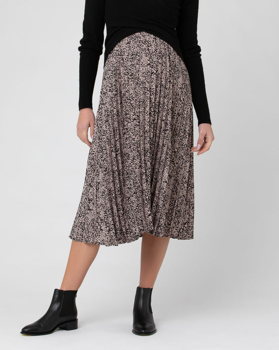 Ripe Florence Pleat Skirt Black/Dusty Pink