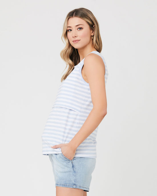 Ripe Lionel Nursing Tank - Pale Blue/White