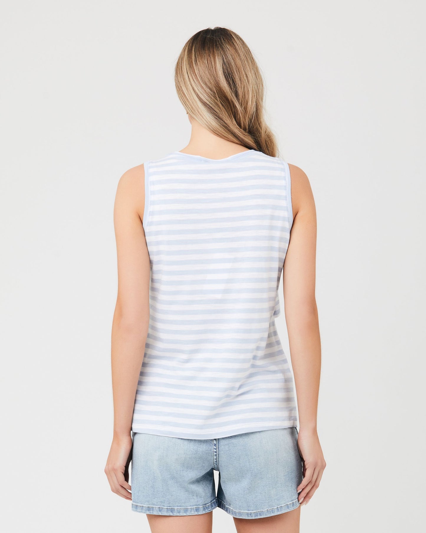 Ripe Lionel Nursing Tank - Pale Blue/White