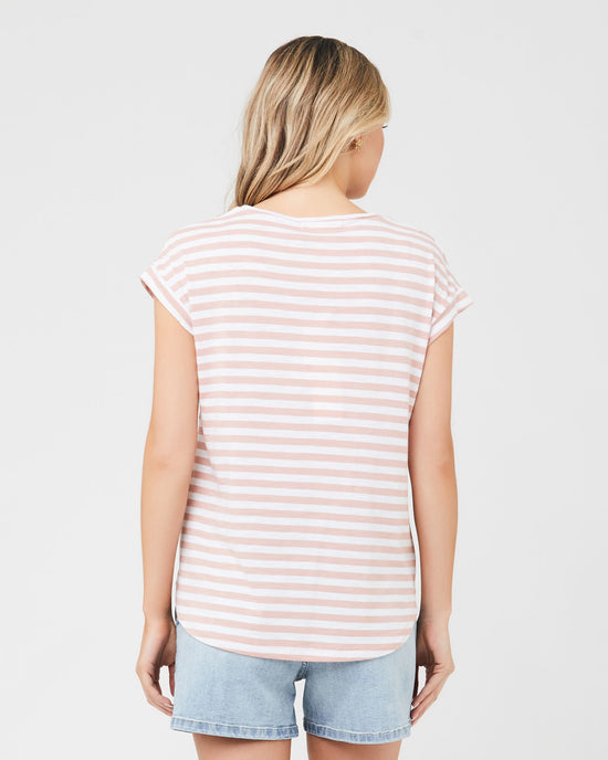 Ripe Lionel Nursing Tee - Dusty Pink/White