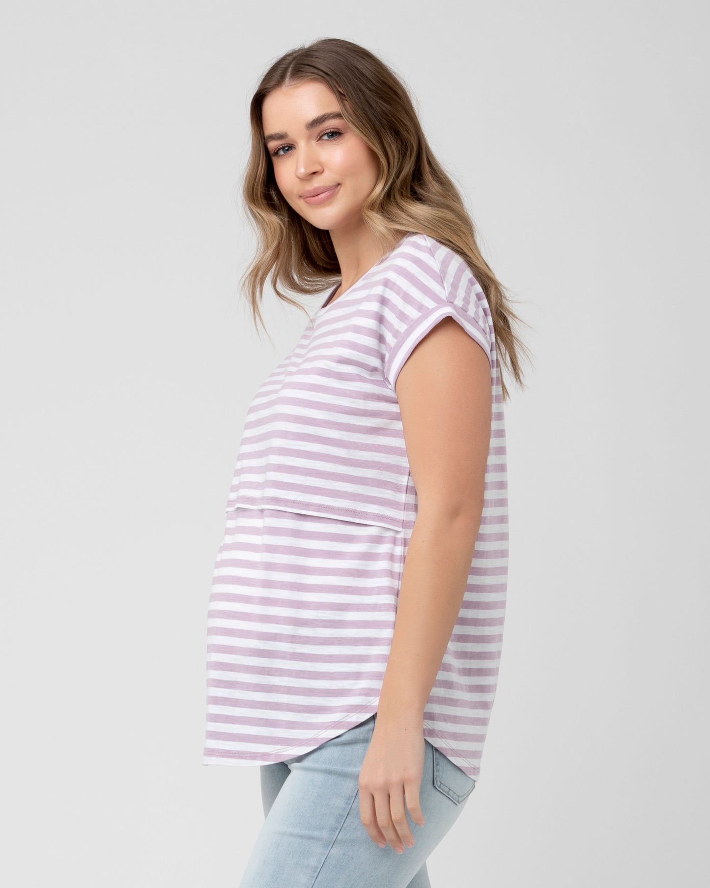 Ripe Lionel Nursing Tee - Lilac/White