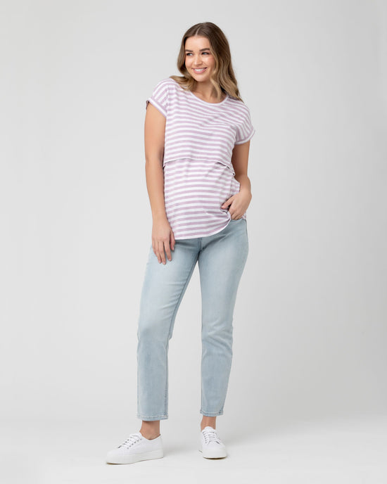 Ripe Lionel Nursing Tee - Lilac/White