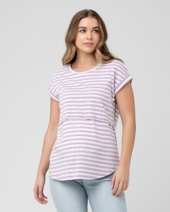 Ripe Lionel Nursing Tee - Lilac/White