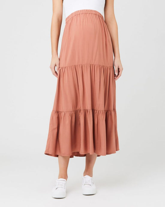 Ripe Lynsey Tiered Skirt - Terracotta