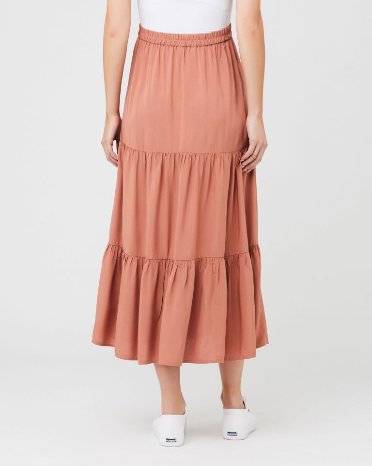 Ripe Lynsey Tiered Skirt - Terracotta